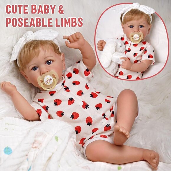 Lifelike Reborn Baby Dolls 20-Inch Soft Cloth Body for Kids 3+ & Collection - Picture 4 of 9